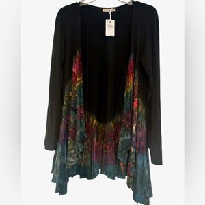 Marine Layer Colorful Tie-Dye Open Anacapa Cardigan- Large
